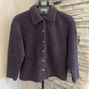 Real Comfort dark purple plus snap up women’s sweater size small VINTAGE brand